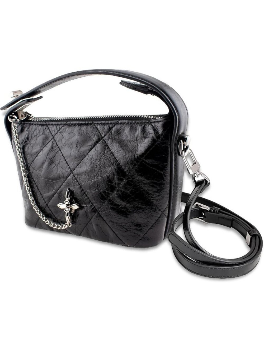Trendy Black Crossbody Handbag | Premium Genuine Leather Purse for Women